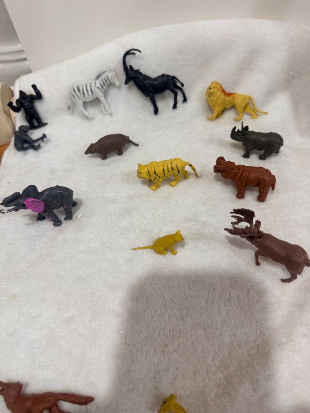 Bag Of Plastic Toy Animals some HONG KONG With Mixed Wildlife Figures